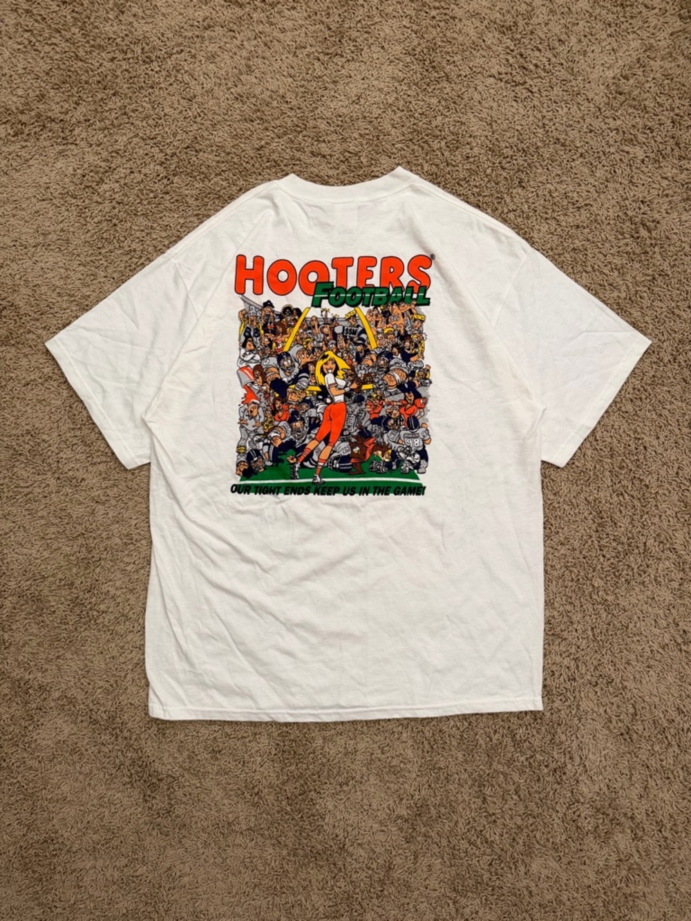 NWT Vintage 90s HOOTERS Football Tight End Dallas Texas Men’s Size XL SIGNED